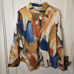Shein Multicolor Abstract Blouse